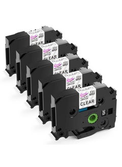 4-Pack TZ-131 Label Tape – Black On Clear, 12mm (0.47") For Brother P-touch TZe Printers