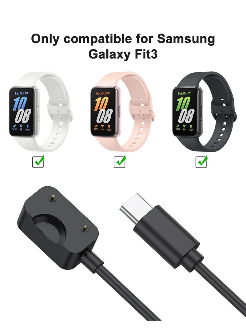 HablTech Charger for Galaxy Fit 3 SM-R390, Replacement USB Charging Cable Cord for Samsung Galaxy Fit 3 Smart Watch (3.3ft/100cm, Black)Type C - Image 2