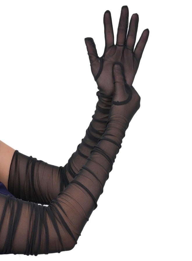 Avidlove Long Black Gloves for Women Sheer Mesh Glove Halloween Costumes 1920s Accessories Tea Party Opera Gloves - Image 4