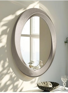 WISFOR Vintage Antique Gold Mirror 60x80cm Retro Wall Mounted Mirror with Swirl Style Frame Oval Antique Gold Wall Art Mirror Large Hanging Mirror for Bathroom Farmhouse Bedroom Living Room  - Image 1