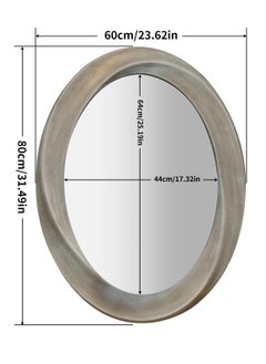 WISFOR Vintage Antique Gold Mirror 60x80cm Retro Wall Mounted Mirror with Swirl Style Frame Oval Antique Gold Wall Art Mirror Large Hanging Mirror for Bathroom Farmhouse Bedroom Living Room  - Image 2