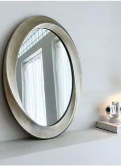 WISFOR Vintage Antique Gold Mirror 60x80cm Retro Wall Mounted Mirror with Swirl Style Frame Oval Antique Gold Wall Art Mirror Large Hanging Mirror for Bathroom Farmhouse Bedroom Living Room  - Image 5