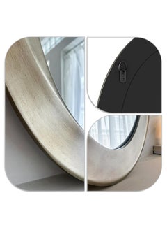 WISFOR Vintage Antique Gold Mirror 60x80cm Retro Wall Mounted Mirror with Swirl Style Frame Oval Antique Gold Wall Art Mirror Large Hanging Mirror for Bathroom Farmhouse Bedroom Living Room  - Image 4