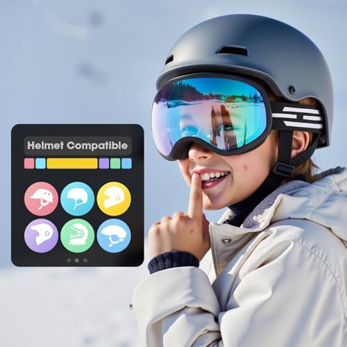 LOEO Kids Ski Goggle, Frameless Snow Ski Goggles for Kids Youth Teens Boys and Girls, Helmet Compatible - Image 5