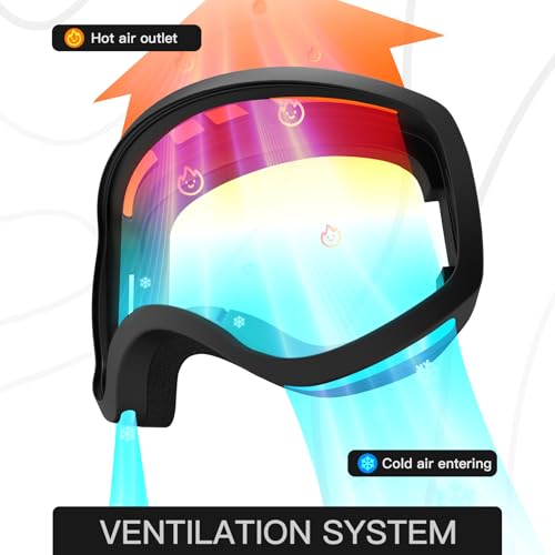 LOEO Kids Ski Goggle, Frameless Snow Ski Goggles for Kids Youth Teens Boys and Girls, Helmet Compatible - Image 3