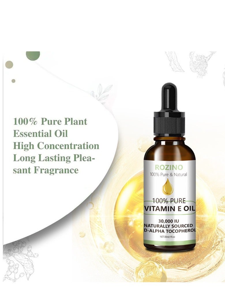 روزينو زيت فيتامين ه للوجه ، زيت فيتامين E نقي 100٪ ، زيت فيتامين E عضوي للوجه لمكافحة الشيخوخة ، تقليل الخطوط الدقيقة ، مرطب للبشرة والشعر والشفاه وإصلاح الأظافر ، 30 مل - Image 2