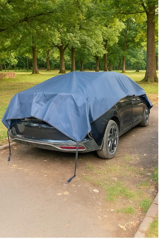 FAMEXON Waterproof, Half Car Body Cover All Weather Protection Half Car Cover Outdoor Half Cover Rain Sun Uv Protection with Inner Side Ultra Soft Cotton 4 Layers (Fits On All Hatchback) - Image 4