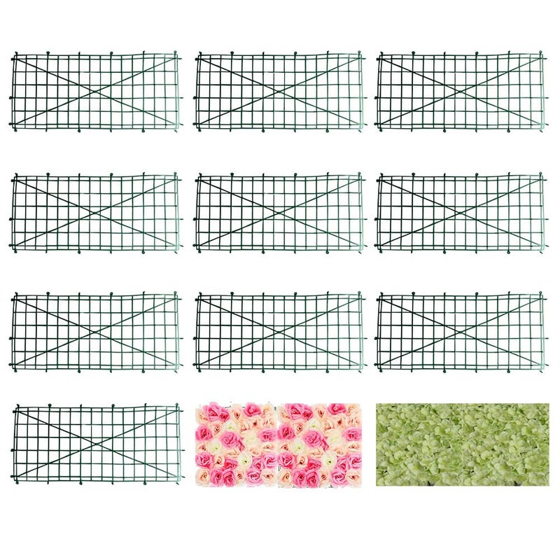 HONUTIGE 10 Pack Grid Plant Wall Frames, Plastic Frame for Flowers Wall Arches Backdrop DIY Decorative Fences Panel Wall Display for Artificial Flowers Plant Base - Image 1