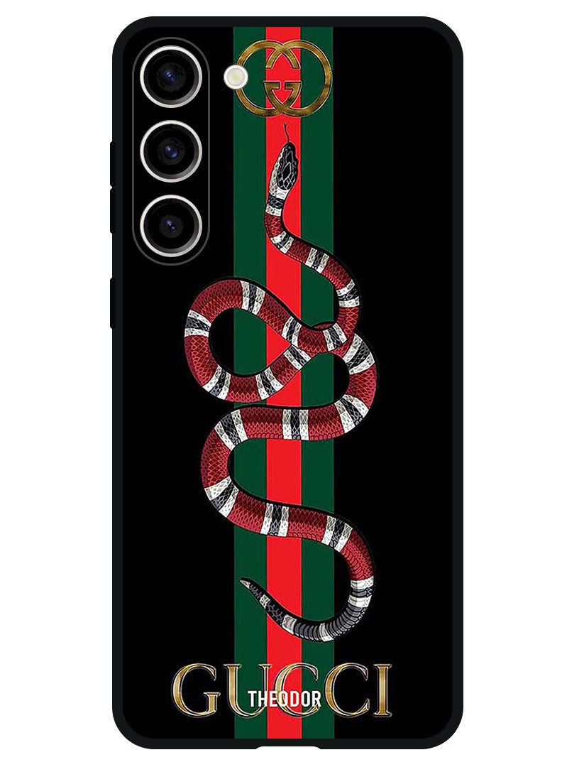 Theodor Protective Case Anti Scratch Shock Proof Bumper Cover For Samsung Galaxy S23 FE Red Snake On Green Strip - Image 1