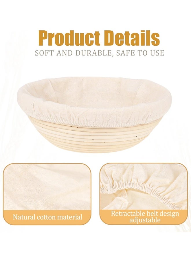 4PCS 10 Inch Banneton Proofing Cloth Liner, Rattan Bread Baking Basket Cover - Image 3