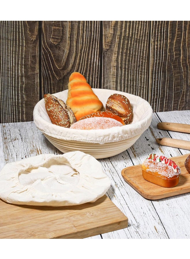 4PCS 10 Inch Banneton Proofing Cloth Liner, Rattan Bread Baking Basket Cover - Image 4