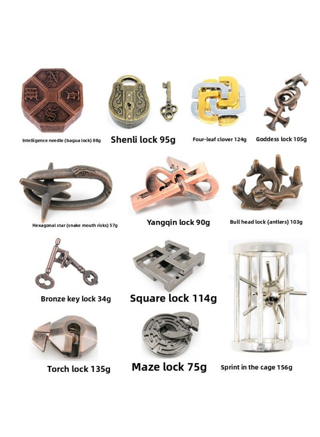 Intelligence Needle Gossip Lock Zinc Alloy Unlocking Ring Unlocking Adult Intelligence Buckle-Color:Intelligence Needle (gossip Lock) 88g  - Image 4