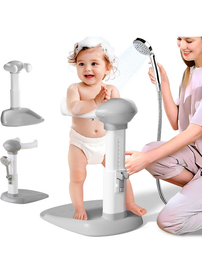 ZERIFAM Baby Shower Stand, Baby Shower Standing Support, Adjustable Baby Bath Support with Anti-Slip/Dumping Base, Baby Bath Stand for Themselves,Soporte para Bañera de Bebé,Ideal Gift for Infants 6-36 Months - Image 1