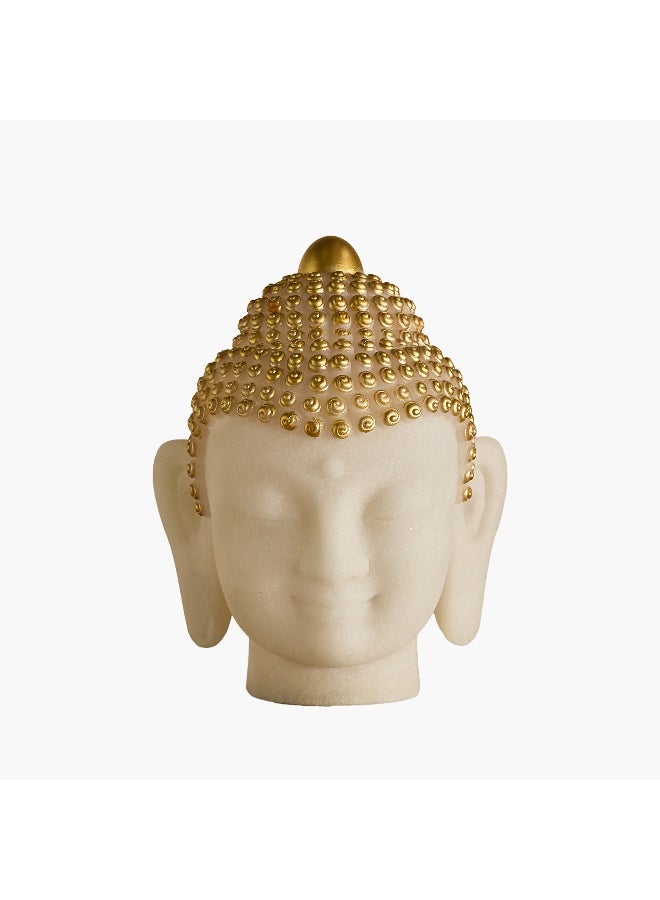 Home Box Buddha Head Sculpture - Gold and White Finish - Image 5