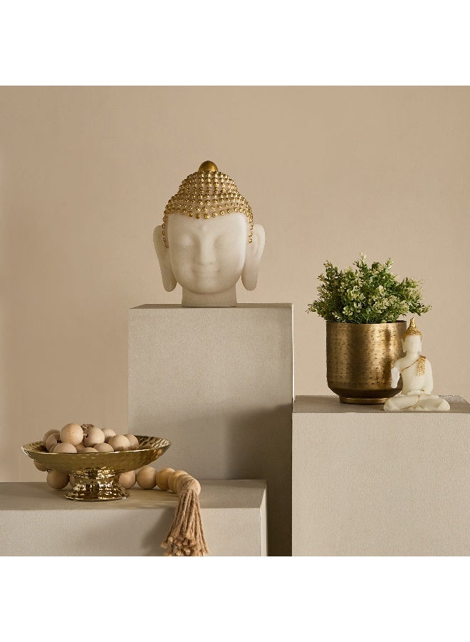 Home Box Buddha Head Sculpture - Gold and White Finish - Image 4
