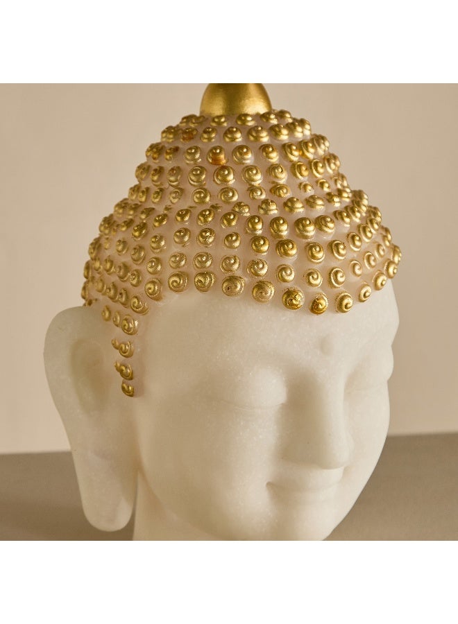 Home Box Buddha Head Sculpture - Gold and White Finish - Image 3