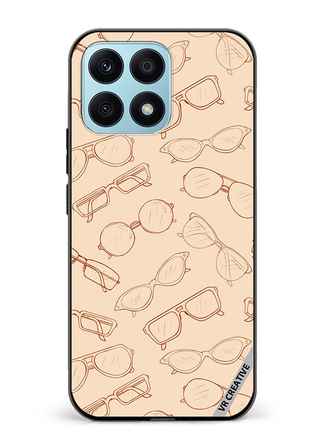 VR CREATIVE Protective Case Cover For Honor X8a Sketch Eyeglasses Design Multicolour - Image 1