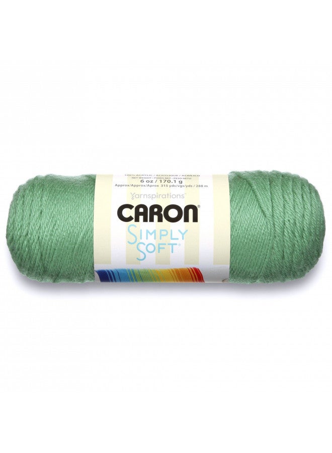 Caron Simply Soft Solids Yarn (4) Medium Gauge 100% Acrylic - 6 oz - Sage - Machine Wash & Dry - Image 1