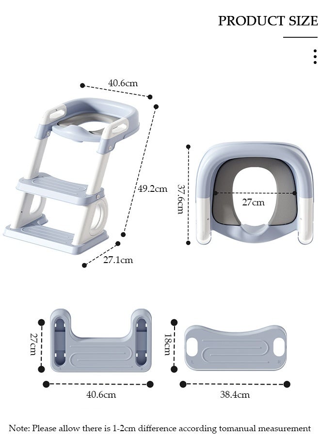 DUNISO Potty Training Toilet Seat For Boys Girls, Toddler Toilet Seat With Step Stool Ladder, Foldable Toddler Potty Seat For Toilet With Non-Slip Design, Adjustable Height - Image 2