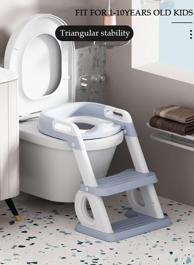 DUNISO Potty Training Toilet Seat For Boys Girls, Toddler Toilet Seat With Step Stool Ladder, Foldable Toddler Potty Seat For Toilet With Non-Slip Design, Adjustable Height - Image 4