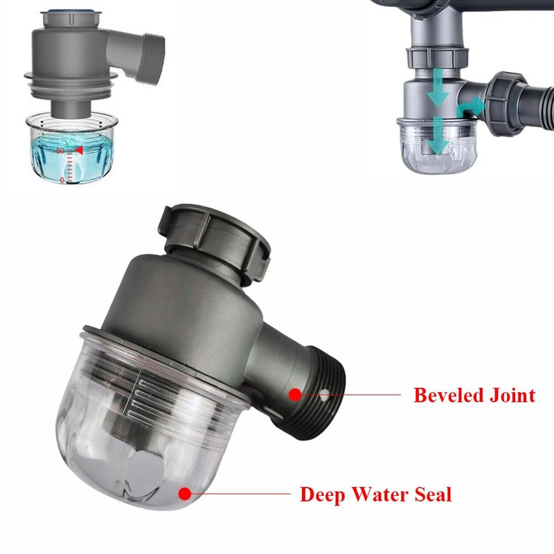 Beveled Joint M Size P Trap Sink Drain Replacement Visible Removable Easy Clean Valve For Kitchen Bathroom Garbage Disposal - Image 5