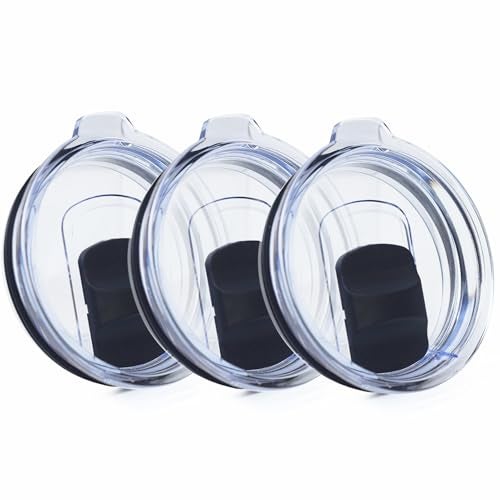 Lubise 3 Pack 20 oz Tumbler Lid, Magnetic Slider Replacement Lids for YETI 20 oz Tumbler, 10/24 oz Mug and 10 oz Lowball, Spill Proof Cup Lids Covers Compatible for Ozark Trail, Old Style Rtic, BPA Free - Image 1