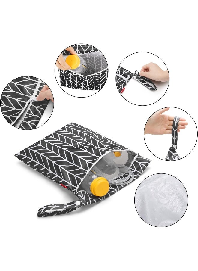Damero Breast Pump Parts Bag, Wet Dry Breast Pump Parts Bag, Pumping Bag with Waterproof Mat and Mesh Bag, Black Arrow - Image 2