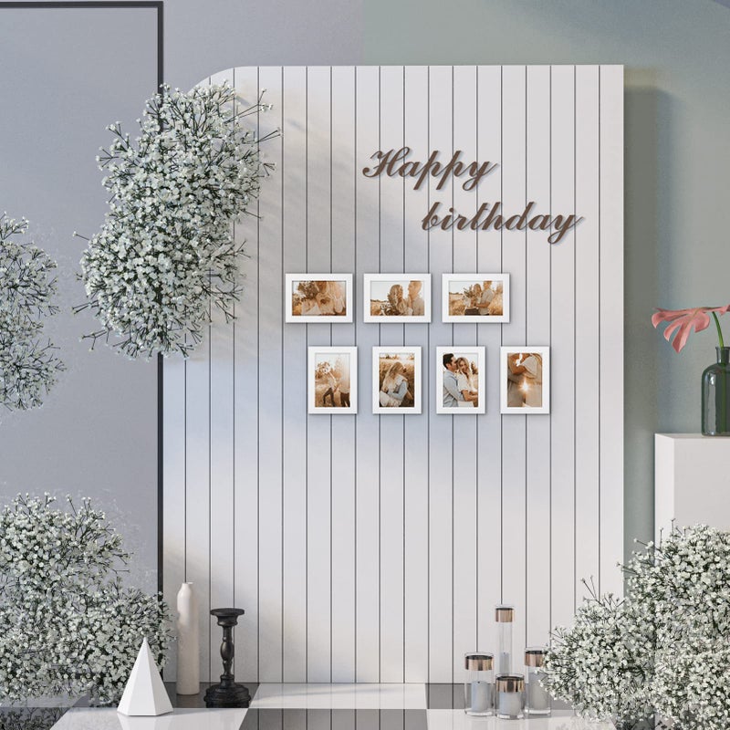 جيفت جاردن GiftGarden White 4x6 إطار الصورة 7 حزمة حزمة خشبية بيضاء حديثة 4 من 6 إطارات صور للجدار أو عرض الطاولة - Image 5