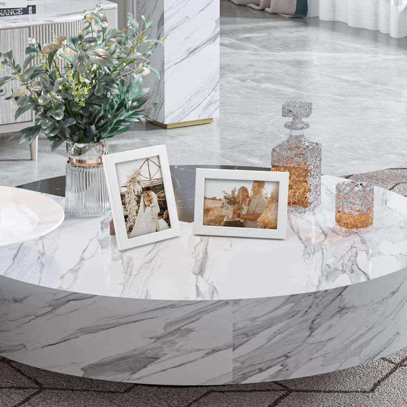 جيفت جاردن GiftGarden White 4x6 إطار الصورة 7 حزمة حزمة خشبية بيضاء حديثة 4 من 6 إطارات صور للجدار أو عرض الطاولة - Image 2