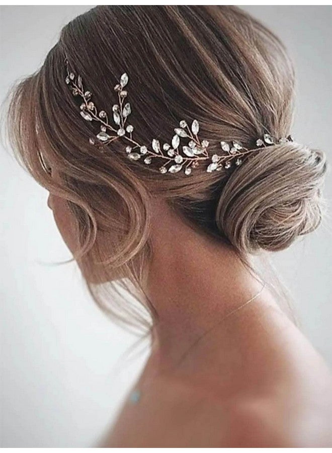 ايفينت العروس الزفاف كريستال الشعر الكرمة الزفاف عقال طويل قطعة شعر الزفاف حجر الراين إكسسوارات الشعر للنساء والفتيات (الفضة) - Image 1