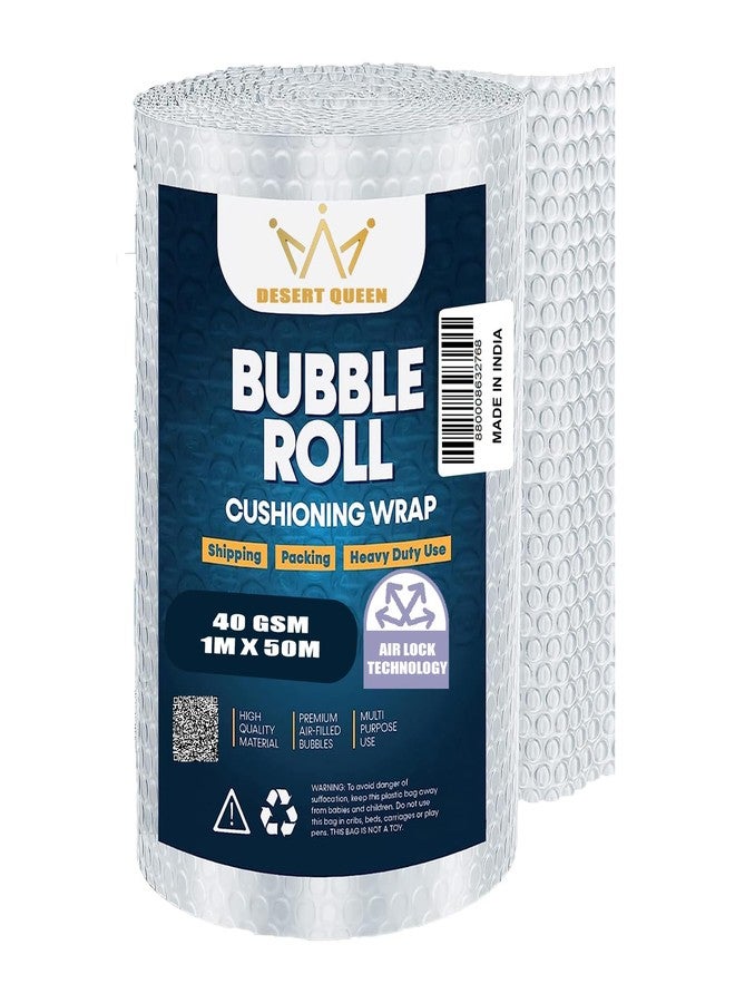 DESERT QUEEN Air Bubble Wrap | Packing Roll for Safety | Multipurpose Packing Material | 1 Meter Wide (50M 40GSM) - Image 1