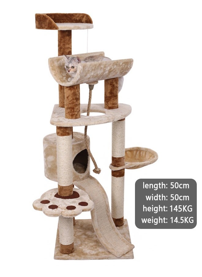 Yolu Large Cat Tree 145CM, Multi-Level Activity Cat Tower Furniture for Cat  - Image 2