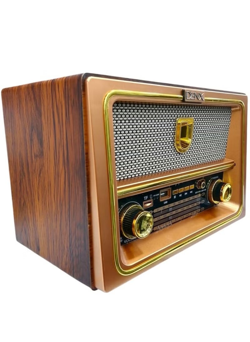 راديو HI-FI قابل لإعادة الشحن مع ريموت تحكم عن بعد، بطارية ذات سعة كبيرة، محمول ، راديو FM بنمط قديم، يدعم البلوتوث ومدخل بطاقة ذاكرة اس دي، يو اس بي