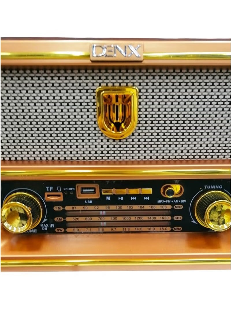 راديو HI-FI قابل لإعادة الشحن مع ريموت تحكم عن بعد، بطارية ذات سعة كبيرة، محمول ، راديو FM بنمط قديم، يدعم البلوتوث ومدخل بطاقة ذاكرة اس دي، يو اس بي