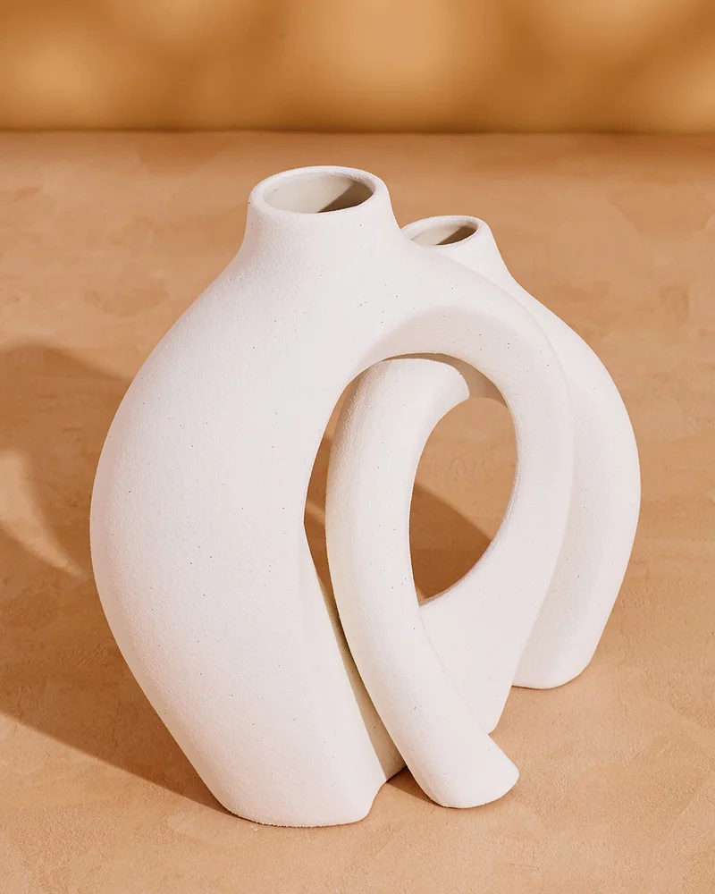 REDTAG Cream Nordic Twin Vase