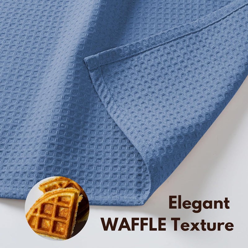 Native Fab 6 Pack Waffle Dish Cloths  100 Cotton Absorbent Fast Dry  Soft Towels for Cleaning Cooking  Drying Dishes  Perfect for Home Restaurants Cafes Bar 12x12 inch Sky Blue - Image 4