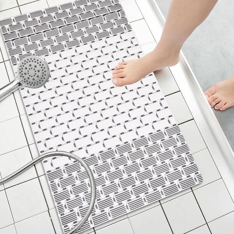 Heavy Duty Bathroom Shower Mat, Non Slip Bath Rug with Suction Cup Base, Waterproof Flexible Floor Mat, Quick Dry Bathroom Safety Carpet for Bathtub and Wet Areas - Image 3