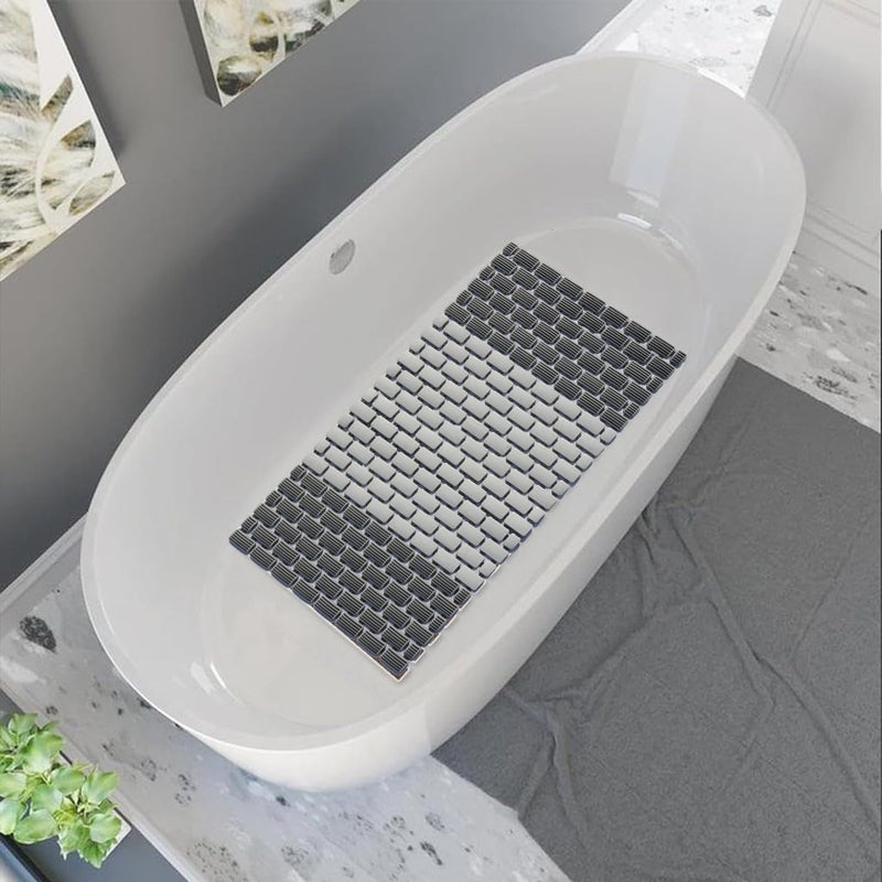 Heavy Duty Bathroom Shower Mat, Non Slip Bath Rug with Suction Cup Base, Waterproof Flexible Floor Mat, Quick Dry Bathroom Safety Carpet for Bathtub and Wet Areas - Image 1