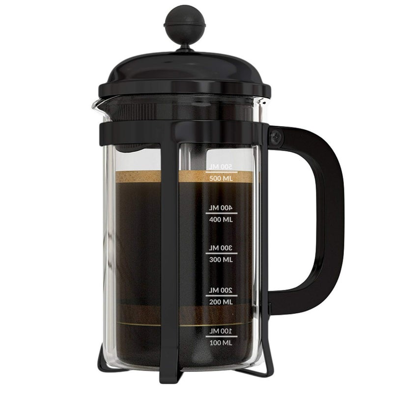 InstaCuppa French Press Coffee Maker with 4 Part Superior Filtration 600 ML, Stainless Steel, (Black) - Image 2