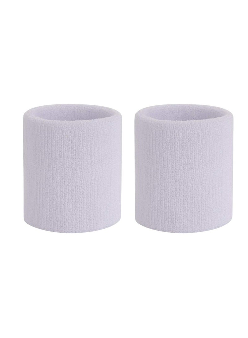 Joker Sweatproof Terry Cloth Moisture Wicking Hand and Wrist Wraps Set for Workout, Basketball, White - Image 1