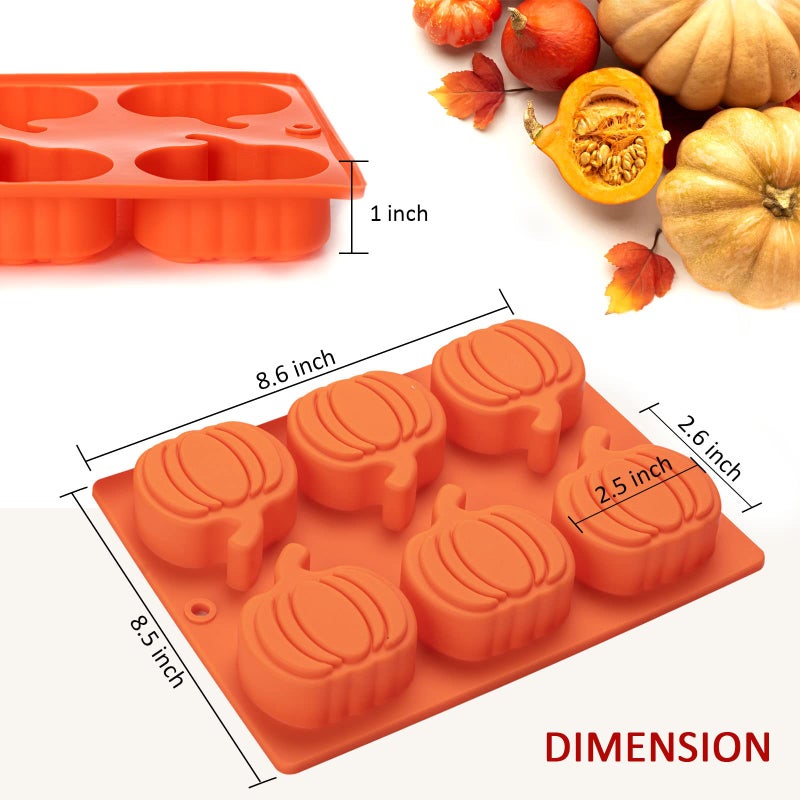 Yomvzake Silicone Pumpkin Molds  2 Pack Pumpkin Shaped Cake Molds Thanksgiving Oreo Molds Muffin Cupcake Pan Hot Chocolate Bomb Mold For Halloween Thanksgiving Fall Baking And Pumpkin Wax Melts Soap Making - Image 5