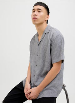 JACK & JONES Textured Regular Fit Resorts Collar Shirt  - Image 1