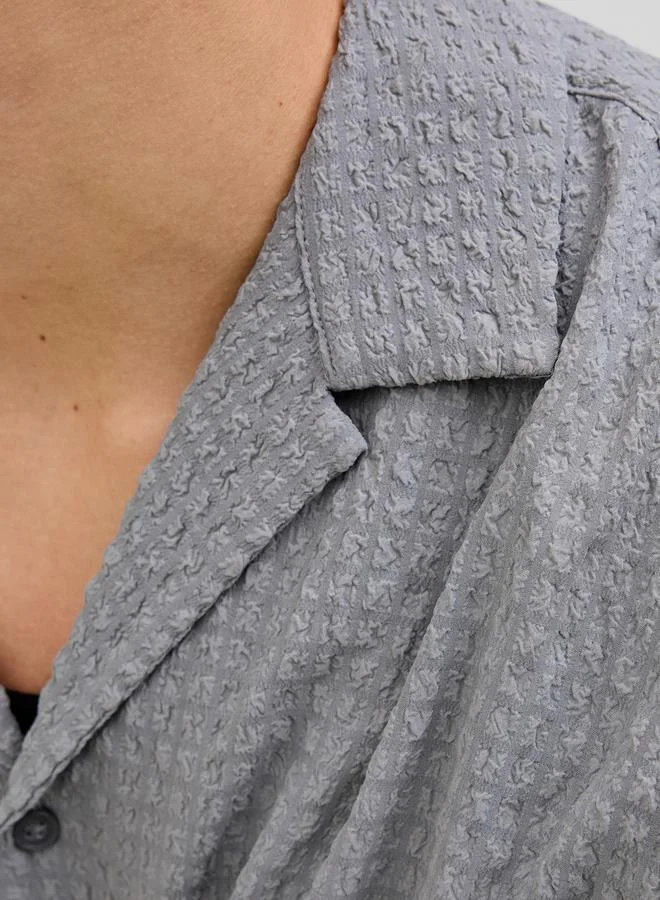 JACK & JONES Textured Regular Fit Resorts Collar Shirt