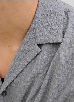 JACK & JONES Textured Regular Fit Resorts Collar Shirt  - Image 4