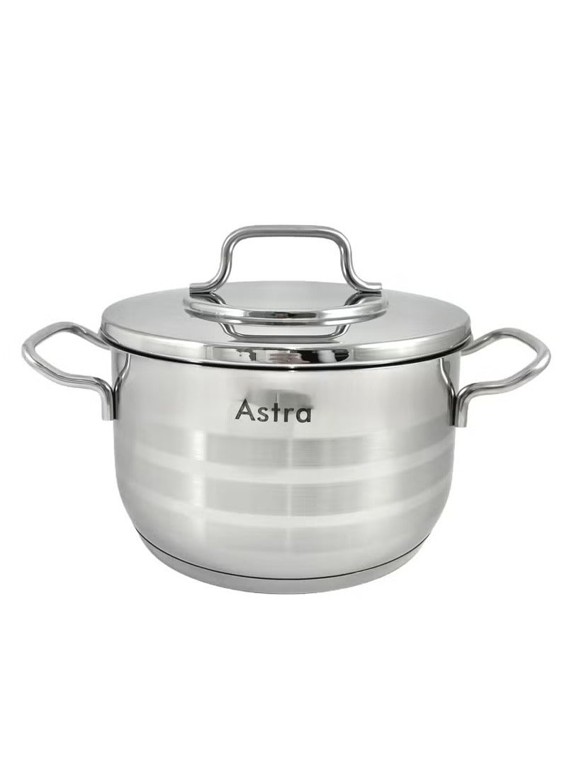 Homemaker ASTRA Premium Stainless Steel Casserole Pot, 2.5 L (18×10 cm) – Oven‑Safe Cookware for Casseroles, Roasts & Stews | Rust & Corrosion Resistant, Durable & Sleek | Made in Turkey