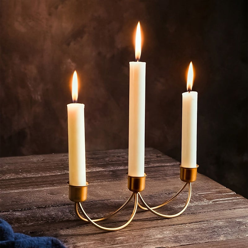 Golden Metal Candle Holder Vintage Centerpiece for Romantic Dinner Table Decor - Image 4