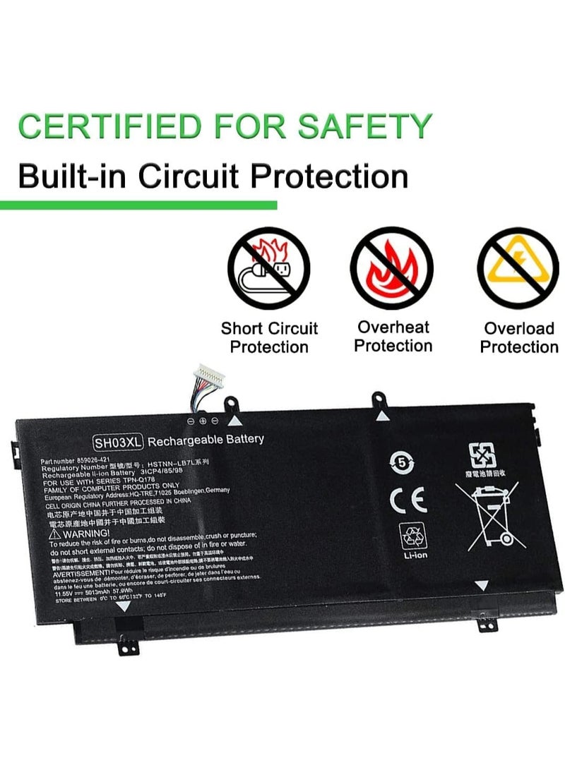 SH03XL HSTNN-LB7L Battery Compatible for HP Spectre X360 13-W021TU 13-W020TU 13-W033ng 13-W0xx X360 13-AC015TU 13-AC013TU 13-AC033DX - Image 4