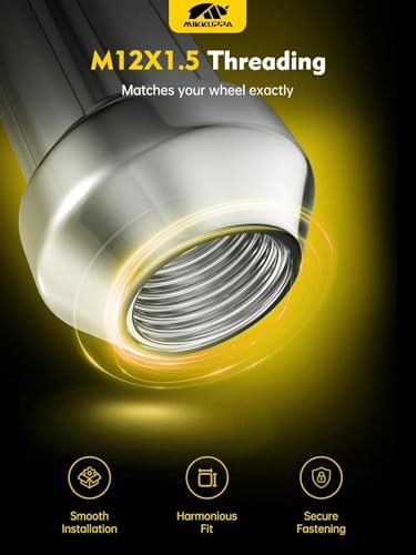 MIKKUPPA M12x1.5 Spline Lug Nuts - Replacement for Ford Fusion Focus Escape, Honda Accord CRV Civic, Chevy Malibu Impala Aftermarket Wheel - 20pcs Chrome Closed End Lug Nuts with 1 Socket Key - Image 5