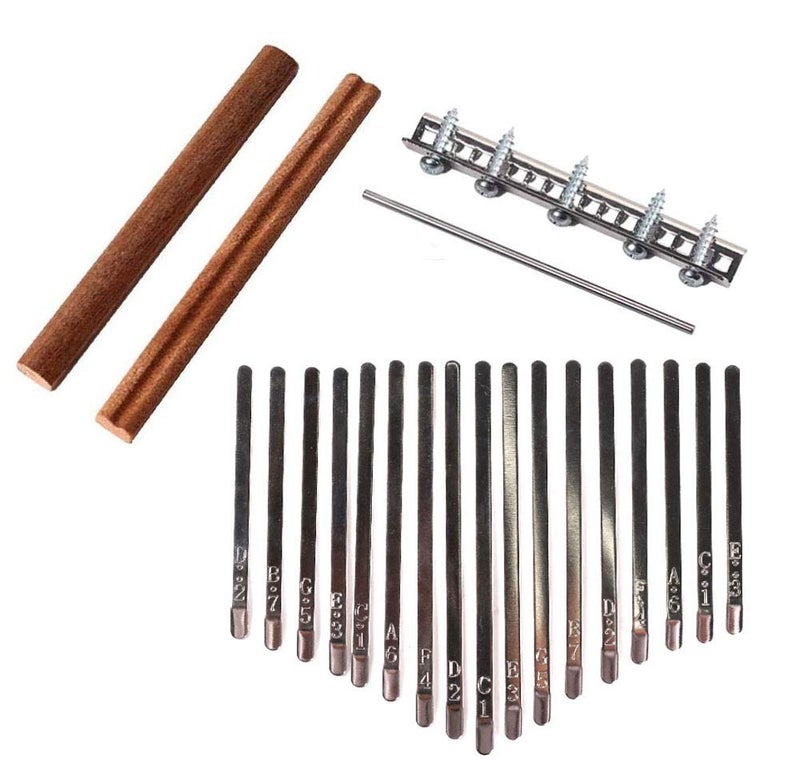 Liyafy Pack of 17 Keys Kalimba DIY Keys Bridge Kit for DIY Kalimba Mbira Thumb Piano Repairing Parts - Image 2