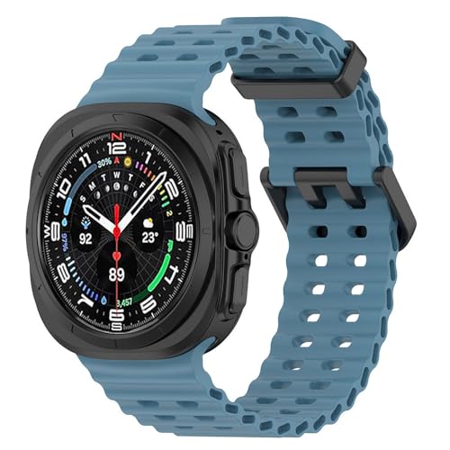 EANWireless Compatible for Samsung Galaxy Watch 7 Ultra Band 47mm, Soft Ocean Silicone Sport Strap Women Men Replacement Accessory Fit for Samsung Galaxy Watch Ultra Band,Abyss Blue - Image 1